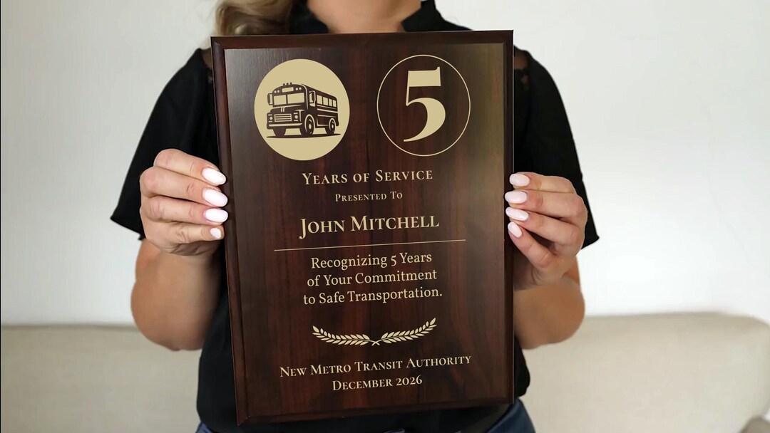 Bus Driver Years of Service Award | the Steady Hands Our Kids Trust - Etsy