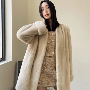 Chevron mink deals coat