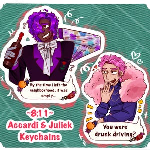 8:11 Accardi / Juliek Keychain | 811 Keychains | 811 Charms | 811 Indie RPG Horror Game