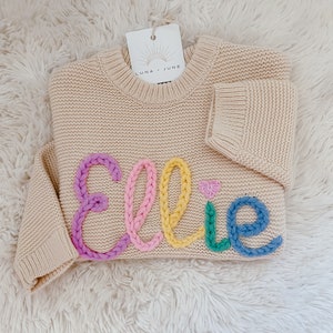 Stick and Stitch DIY Name Sweater Embroidered Name Sweater Stick and Stitch Name Hand Embroidery Toddler and Baby Name Stencil Washable image 7