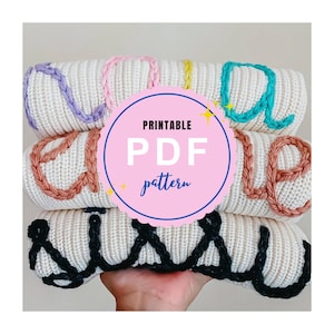 PDF Stick and Stitch DIY Name Sweater Embroidered Name Sweater Stick and Stitch Name Hand Embroidery Toddler and Baby Name Stencil Washable