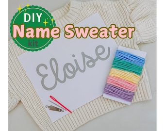 DIY Embroidered Name Sweater Kit: Stick and Stitch Pattern