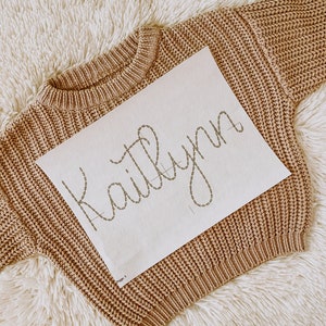 Stick and Stitch DIY Name Sweater Embroidered Name Sweater  Stick and Stitch Name Hand Embroidery Toddler and Baby Name Embroidery Paper