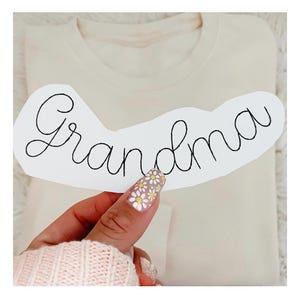 Stick and Stitch Grandma Neck Embroidery Sticker Curved Collar DIY Embroidery Kit Personalized Pattern Custom Name Embroidery Kids name