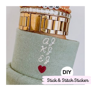 Stick and Stitch Custom Sleeve Embroidery Sticker  DIY Embroidered Personalized Kids Names Pattern Custom Mama Neck Name Embroidery Kit