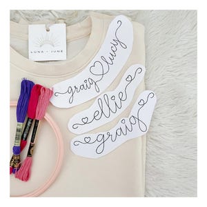 Valentine&#39;s Stick and Stitch Heart Font Custom Neck Embroidery Sticker Curved Collar DIY Love Embroidered Pattern Custom Name Design Kit