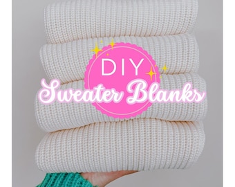 Suéteres personalizados para bordar a mano. Suéteres de punto grueso para bebés. Suéter color crema 100% algodón de alta calidad. Kit de bordado para bebé.