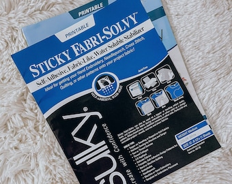 Sulky Fabri Solvy Stick and Stitch Stabilizer, Water Soluble Sticky Paper, Embroidery Transfer Paper, Printable for Hand Embroidery Patterns