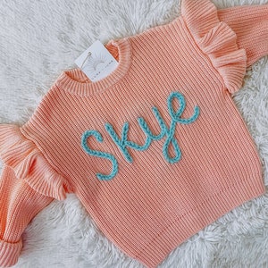 Custom Name Baby Sweater, Personalized Hand Embroidered Sweaters, Embroidered Toddler Sweater with Name, Baby Shower gift, Custom Embroidery