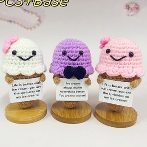 Handgemachte häkeln Eis, No Sew Eistüte, Eistüte, häkeln Eistüte, Geschenke für Mama/Sie/Ihn/Team/Kollegen, Abschluss Geschenke