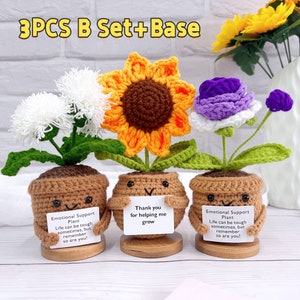 Cute Crochet Sunflower/Rose/Rose/Forget Me Not,Emotional Support Plant,Teacher Gifts,Crochet Flowers,Thank You Gift For Boss,Coworker Gift