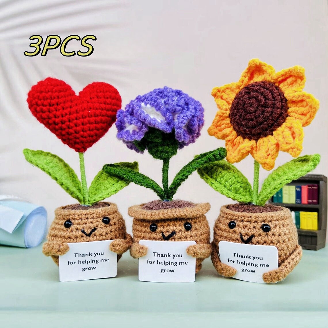 Tortue En Crochet Main Carapace Tournesol - Cadeau "Merci De M'avoir Aidé à Grandir" Pour Nounou, Enseignante, Fête Des Mères, Noël