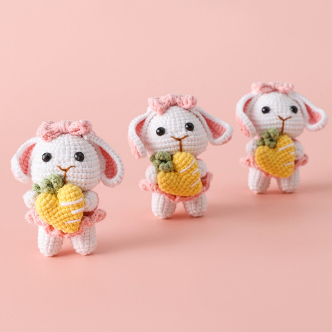 Handmade Crochet Hugging Rabbit,easter Heart Hugging Rabbit,rabbit ...