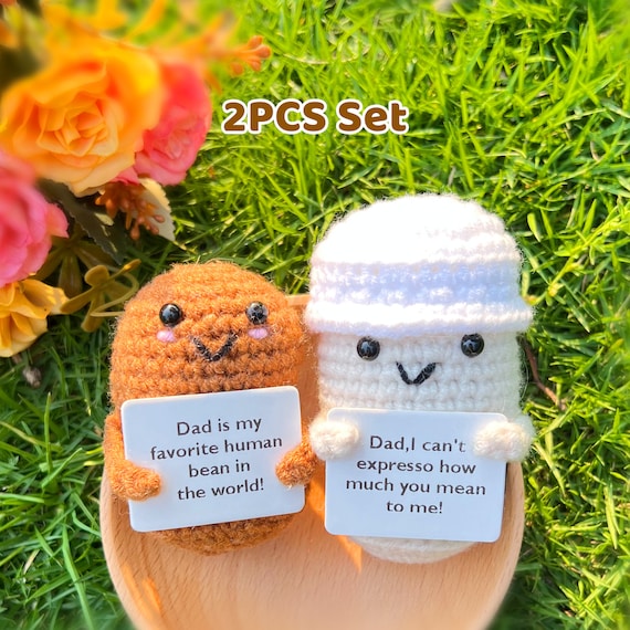 Emotional Support Crochet Coffee Beans - Positive Potatoes - View #4