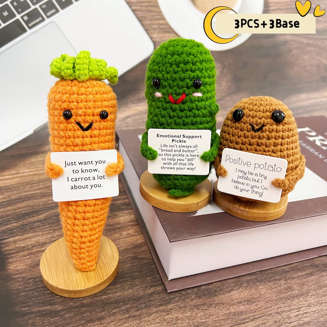 Crochet Pickle/carrot/potato,handmade Custom Crochet Pickle/carrot/potato,show Love Gift for
