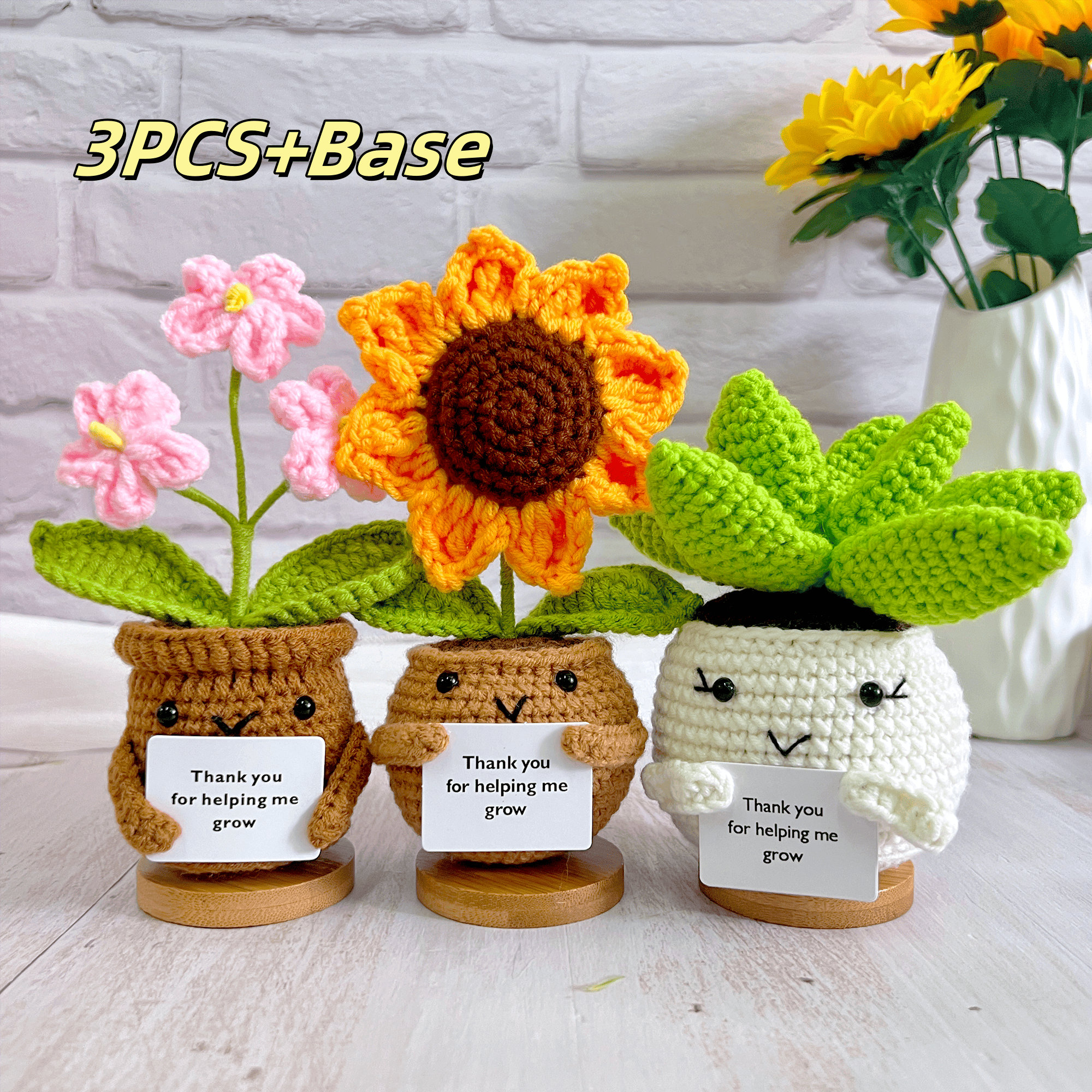 Handcrafted Crochet Flower Trio