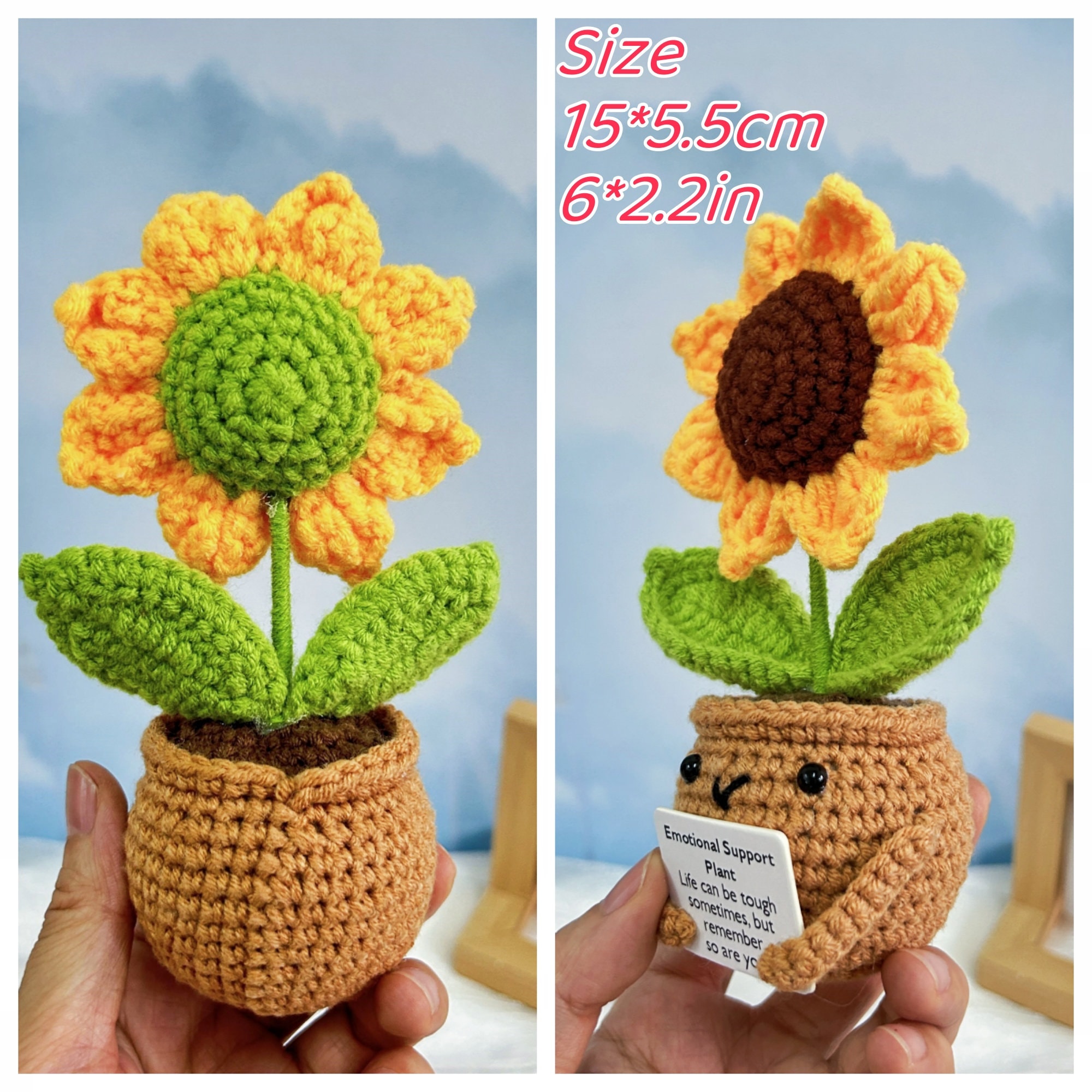 Lackycc Easter Basket Essentials Stuffers Positive Crochet Animals Flower-MOM For Mom,Appreciation Graduation Gifts For Women,Emotional
