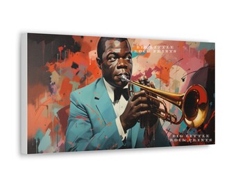 Louis Armstrong Canvas Art Home Decor Jazz Art Canvas Print Home Office Decor