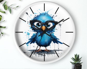 Bird Clock, Nursery Room Decor, Kids Bedroom Clock, Wall Clock