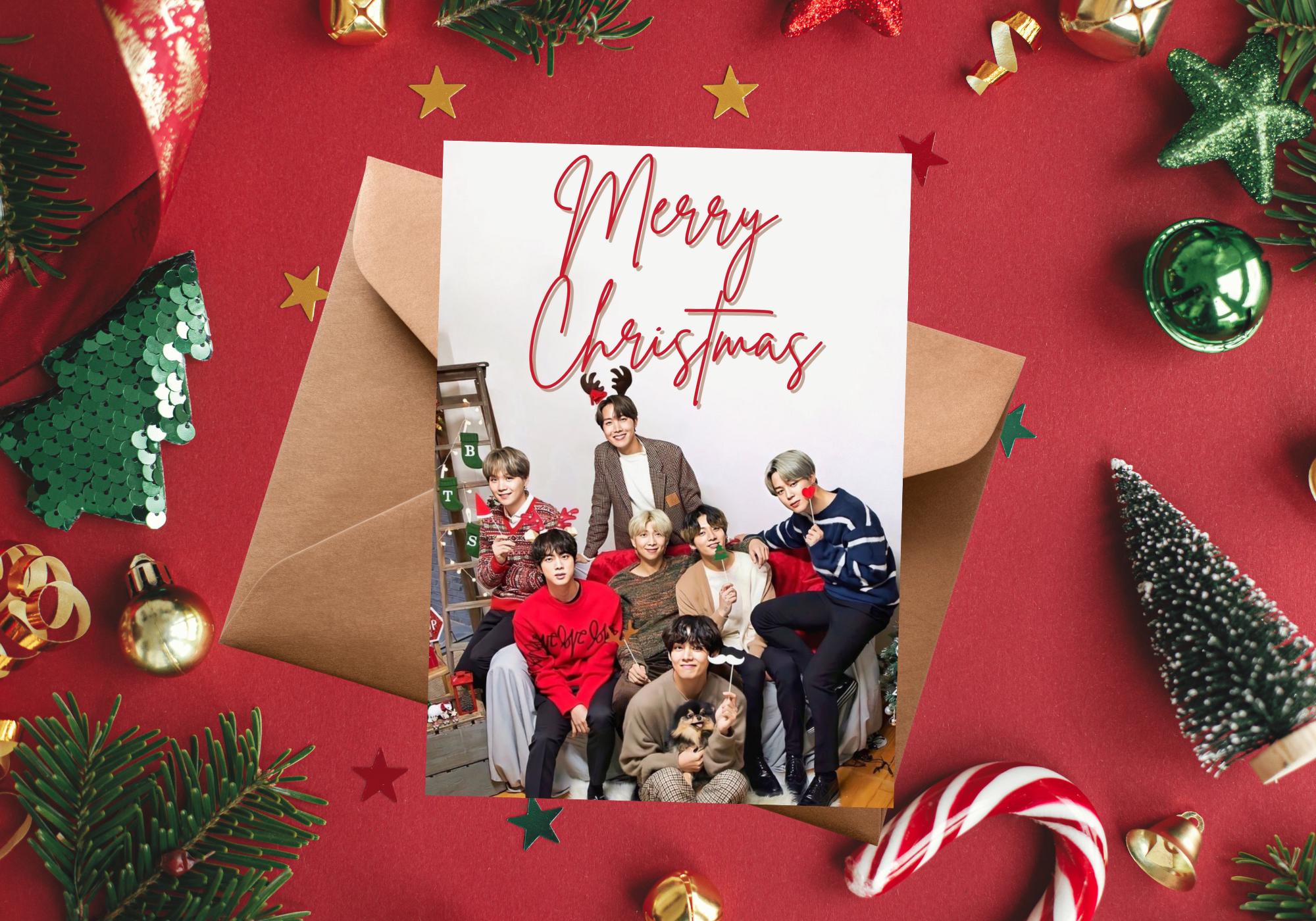 BTS Christmas Card | BTS Themed Card | Digital Download | Editable