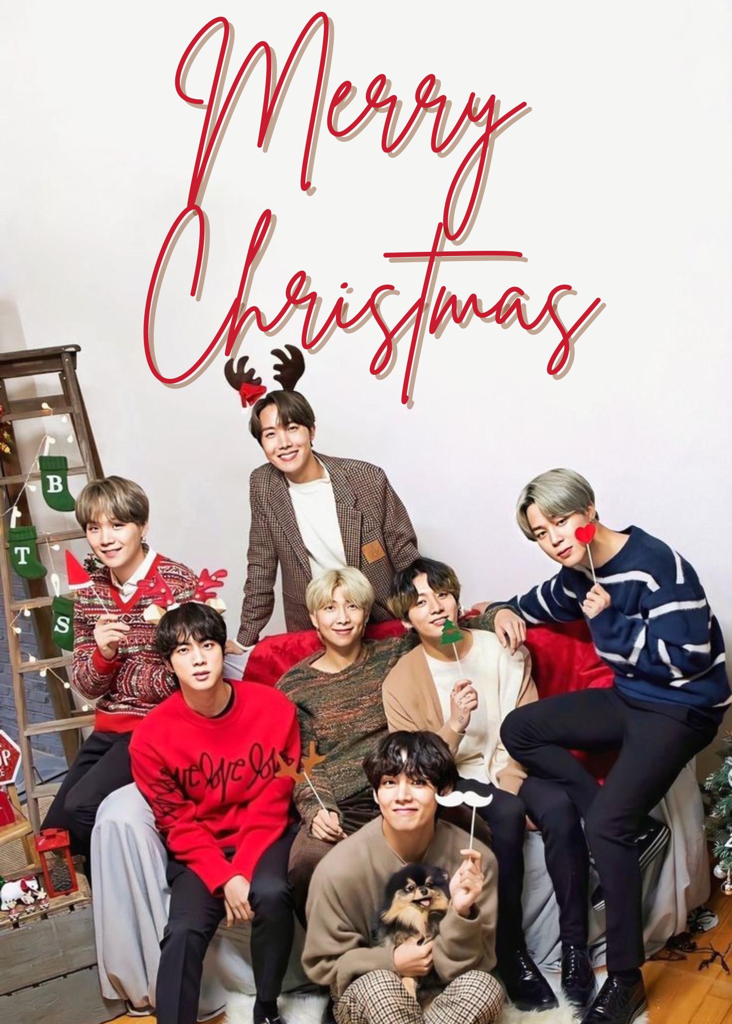 BTS Christmas Card | BTS Themed Card | Digital Download | Editable