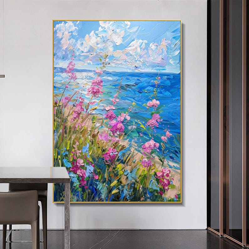 Original Landscape Oil Painting on Canvas, Large Textured Wall Art ...