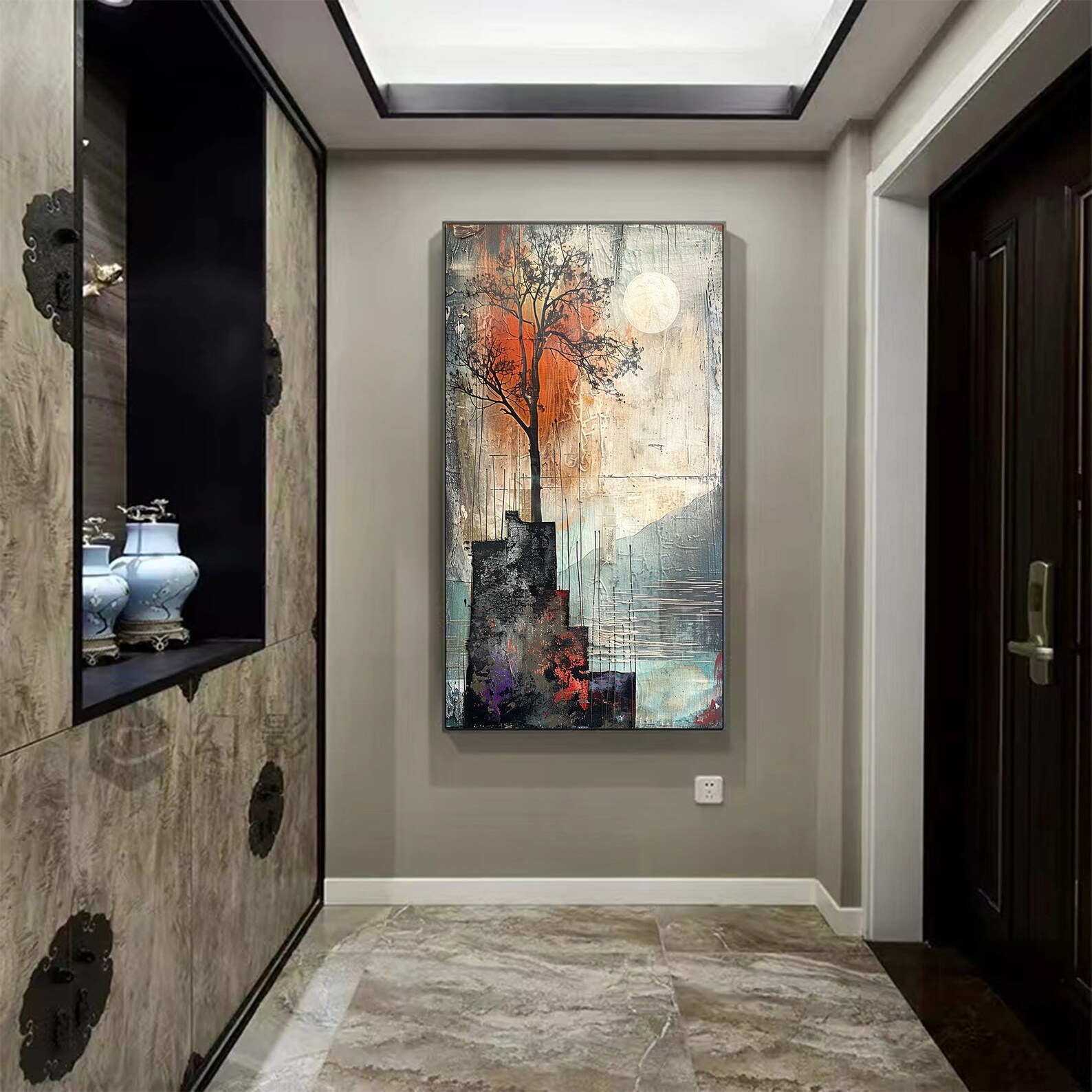 Original Lake Landscape Oil Painting on Canvas, Large Wall Art Abstract ...
