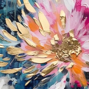 Large Abstract Flower Oil Painting on Canvas Wall Art,original Textured ...