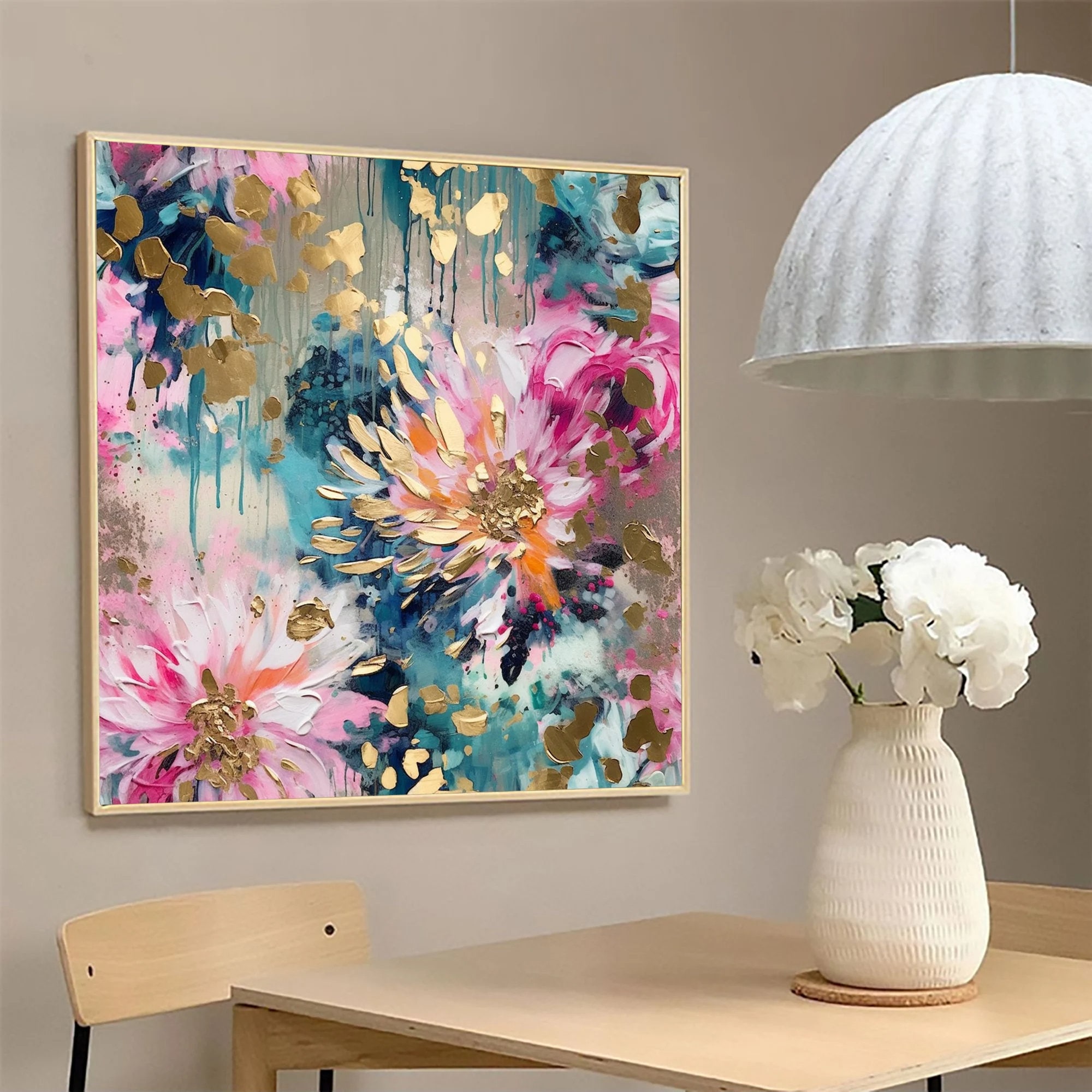 Large Abstract Flower Oil Painting on Canvas Wall Art,original Textured ...