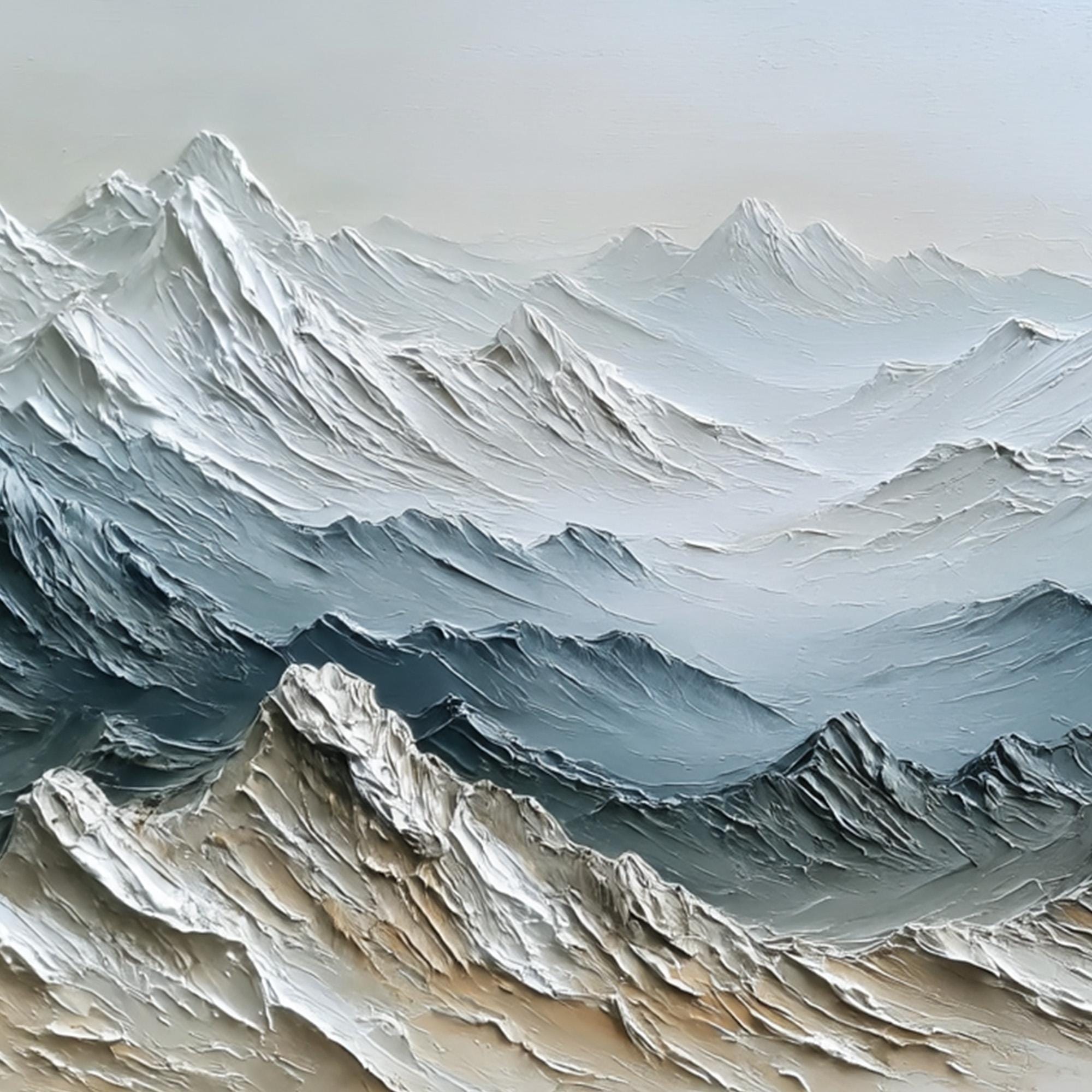 Original Colorful Mountain Oil Painting on Canvas, Large Wall Art ...