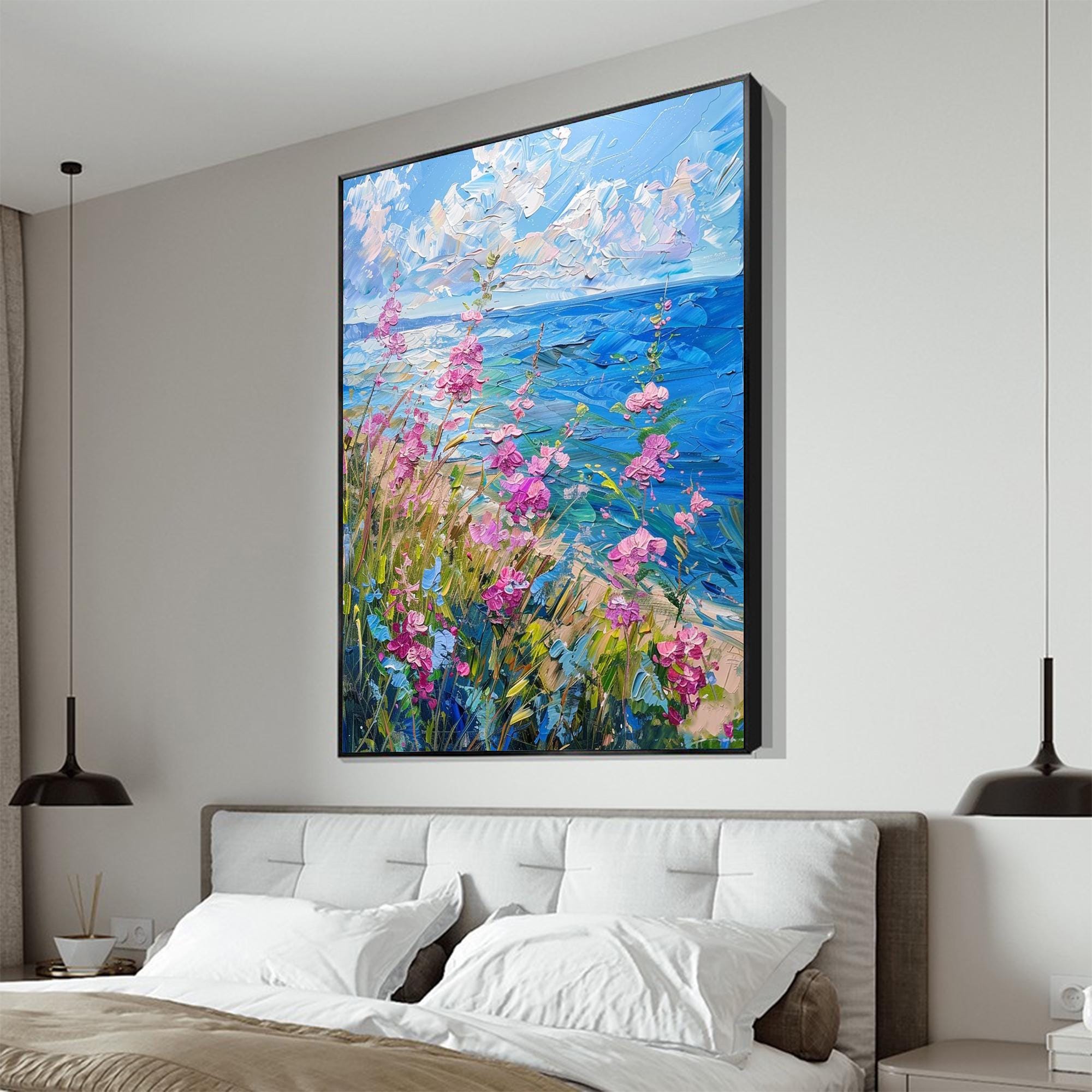 Original Landscape Oil Painting on Canvas, Large Textured Wall Art ...