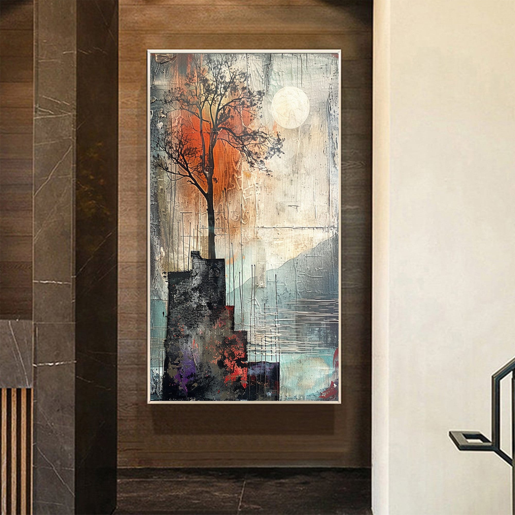 Original Lake Landscape Oil Painting on Canvas, Large Wall Art Abstract ...