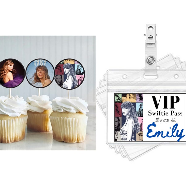 Printable Taylor Swift Cupcake Toppers and Guest Name Tags