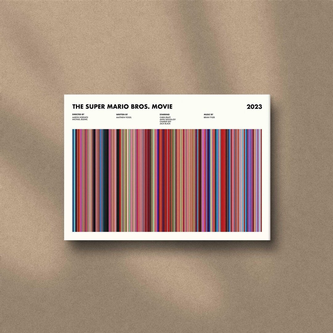 The Super Mario Bros 2023 Movie Barcode Poster Super Mario - Etsy Australia
