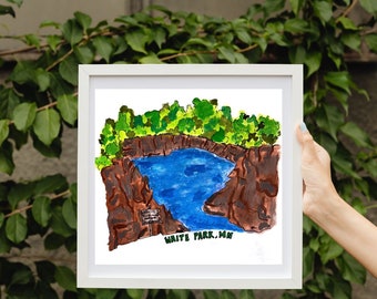 Quarry Park and Nature Preserve Watercolor