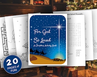 Christmas Activity Book, Christmas Coloring Book, Nativity Coloring Book