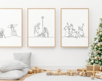 Nativity Line Art Prints