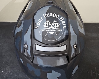 Adesivi personalizzati per casco (confezione da 2): testo o logo personalizzati