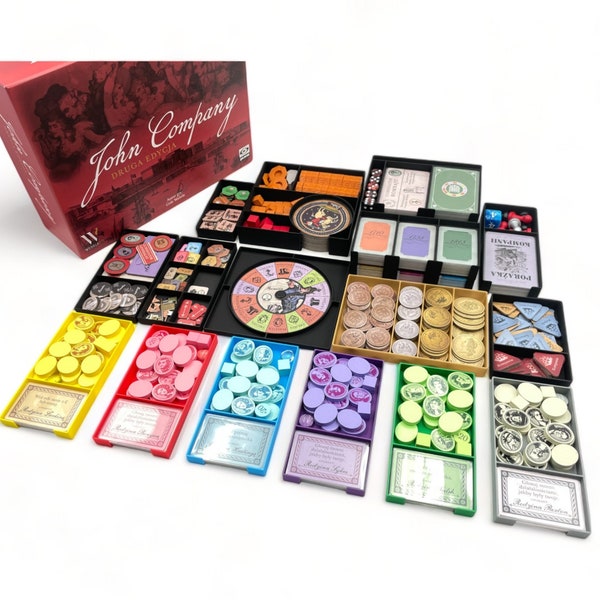 John Company: Second Edition Insert | John Company Multicolour Organizer | John Company Storage Solution | Board Game Organizer | 3D Printed