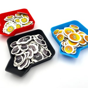 Universal Stackable Token Trays With Funnel Board Game Token Trays Game Piece Tray Token Tray Organizer Meeple Token Tray Resource Box
