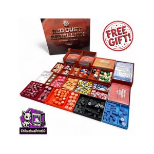 Red Dust Rebellion Insert | Red Dust Rebellion Storage | Red Dust Rebellion Organizer | GMT Games | 3D Printed GMT Games | ChihuahuaPrint3D