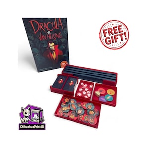 Inserto de Drácula contra Van Helsing / Organizador de Drácula contra Van Helsing / Almacenamiento de Drácula contra Van Helsing / Impreso en 3D / ChihuahuaPrint3D
