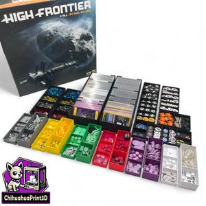 High Frontier 4 All + All Expansions Insert | High Frontier 4 - Organiseur complet | Solution de stockage complète High Frontier 4 | Imprimé en 3D