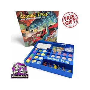 Cosmic Frog + Expansions Insert | Cosmic Frog  Storage | Cosmic Frog  Organizer | Cosmic Frog Upgrade | 3D Printed Inlay | ChihuahuaPrint3D