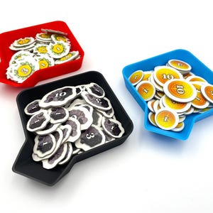 Universelle stapelbare Tokenhalter mit Trichter Brettspiel-Tokenhalter Spielstück-Tablett Token-Tablett-Organizer Meeple-Token-Tablett Ressourcen-Box
