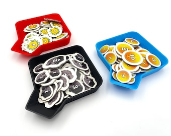 Universal Stackable Token Trays With Funnel Board Game Token Trays Game Piece Tray Token Tray Organizer Meeple Token Tray Resource Box