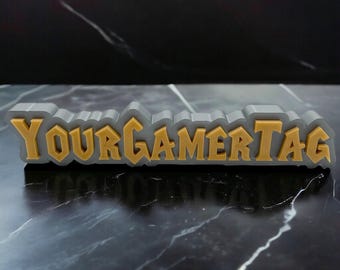 World of Warcraft Gamertag Nameplate | Wow Name Block | Video Game Name Plate | Streaming Gamer Tag | Gamer Gift Wall Mounted Name Plate 3D