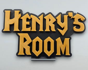 World of Warcraft Personalized Nameplate | Wall Mounted Custom Nameplate | Kid Room Sign | Playeroom Sign | WoW Nameplate | Gift For Gamer