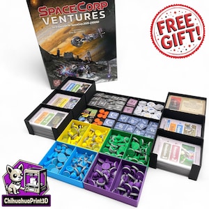 SpaceCorp 2025-2300AD + Ventures Expansion + 3D Tokens Insert | SpaceCorp + Ventures Expansion Storage | GMT Games | ChihuahuaPrint3D