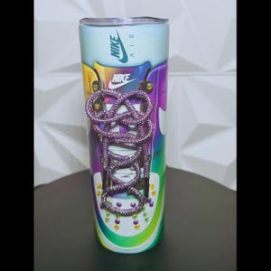 Sneaker Tumbler| Bling Tumbler| Laced Tumbler Cup| Custom Bling Sneaker Tumbler with Rhinestones & Sparkly Laces – Sneaker Lovers